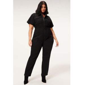 Good American Fit For Success Denim Jumpsuit - Black Size 4 = XL